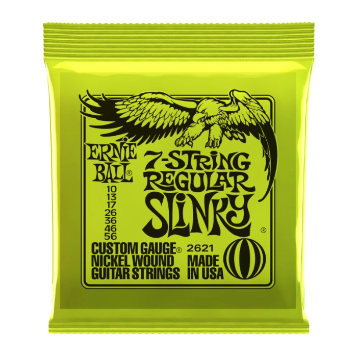 Stygos 7-stygei elektrinei gitarai Ernie Ball Slinky Nickel Wound .010-.056 2621