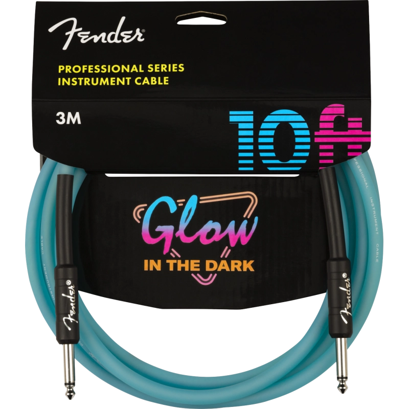 Instrumentinis laidas Fender Professional Glow in the Dark Cable, Blue 10