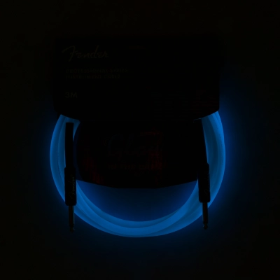 Instrumentinis laidas Fender Professional Glow in the Dark Cable, Blue 10