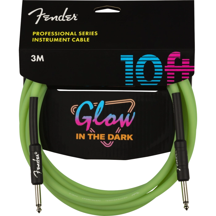 Instrumentinis laidas Fender Professional Glow in the Dark Cable, Green 10