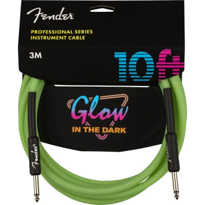 Instrumentinis laidas Fender Professional Glow in the Dark Cable, Green 10