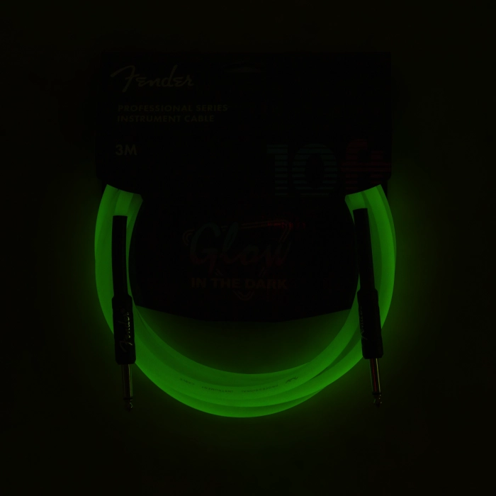 Instrumentinis laidas Fender Professional Glow in the Dark Cable, Green 10