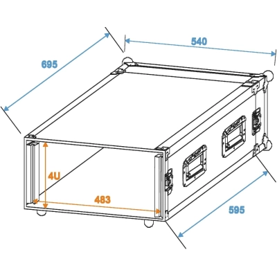 ROADINGER Rack PR-2ST, 4U, 57cm Gylio