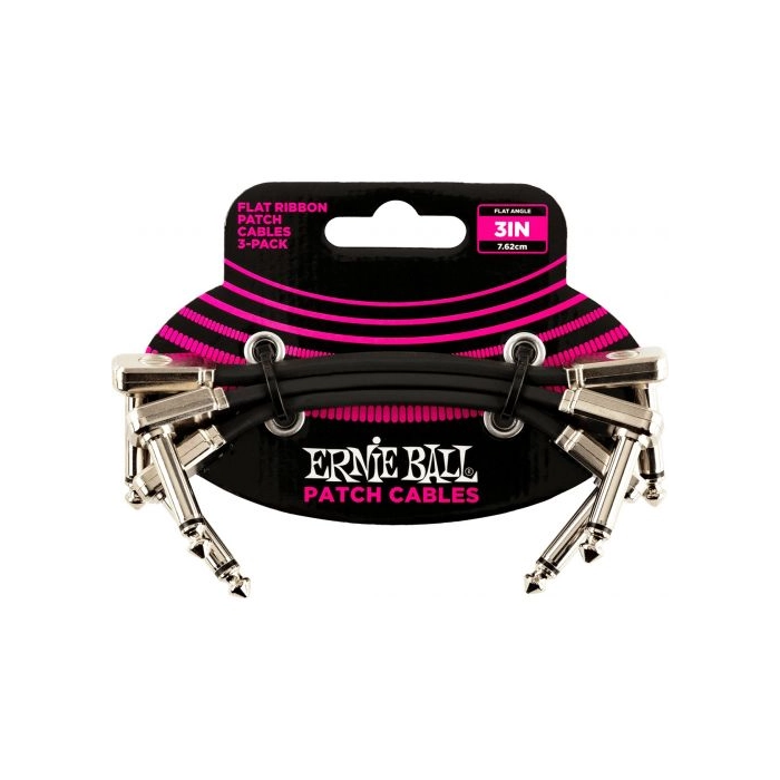 Laidų komplektas Ernie Ball Flat Ribon Patch Cable 3-pack