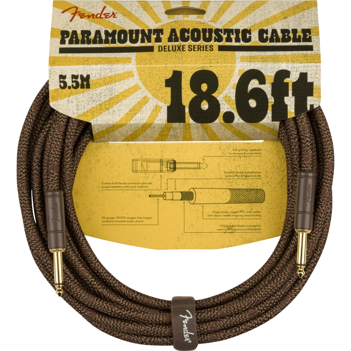 Laidas gitarai Fender Paramount 18.6 Acoustic Instrument Cable, Brown