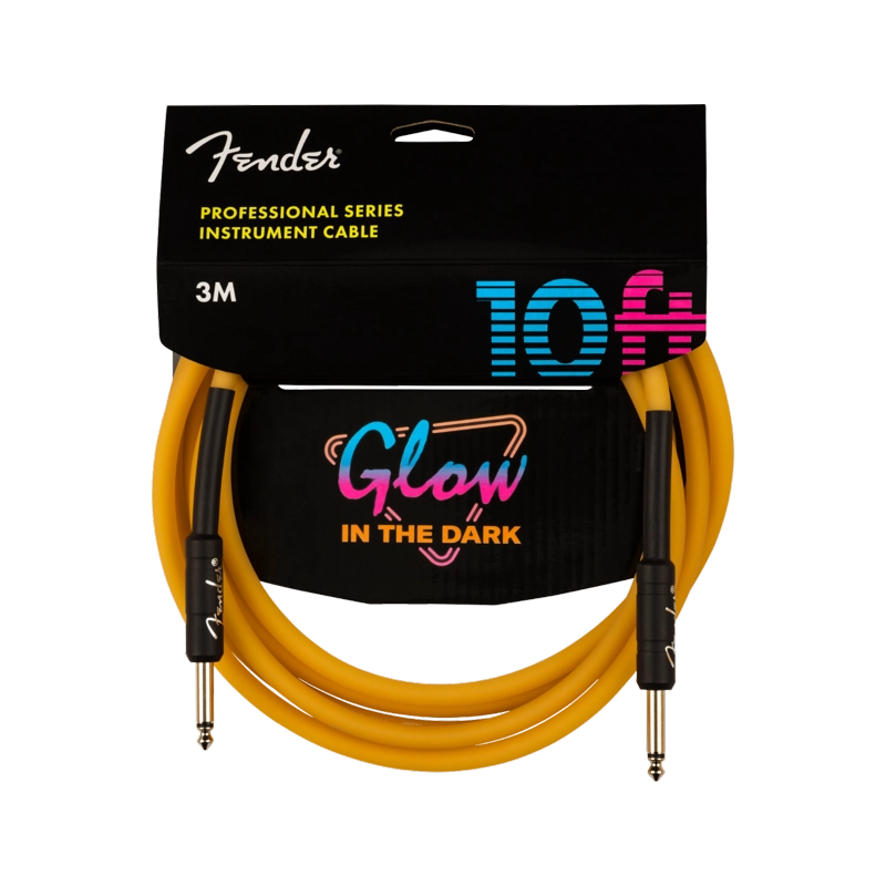 Laidas gitarai Fender Professional Series Glow in the Dark Cable, Orange, 10