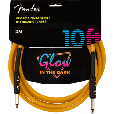 Laidas gitarai Fender Professional Series Glow in the Dark Cable, Orange, 10