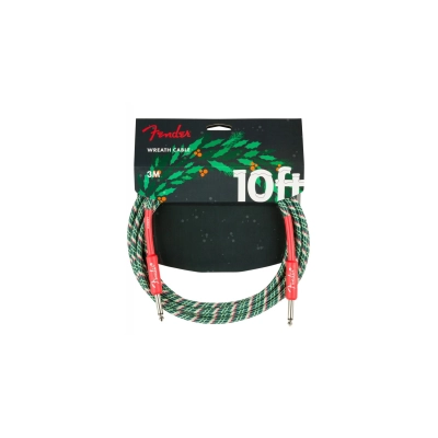 Laidas gitarai Fender Wreath Holiday Cable 10ft Red/Green