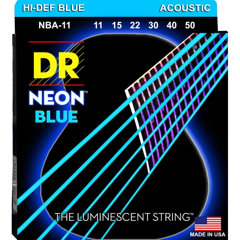 Stygos akustinei gitarai DR Neon Blue 11-50 NBA-11