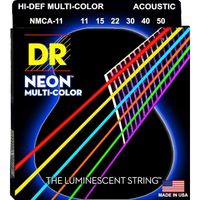 Stygos akustinei gitarai DR Neon Multi-Color 11-50 NMCA-11