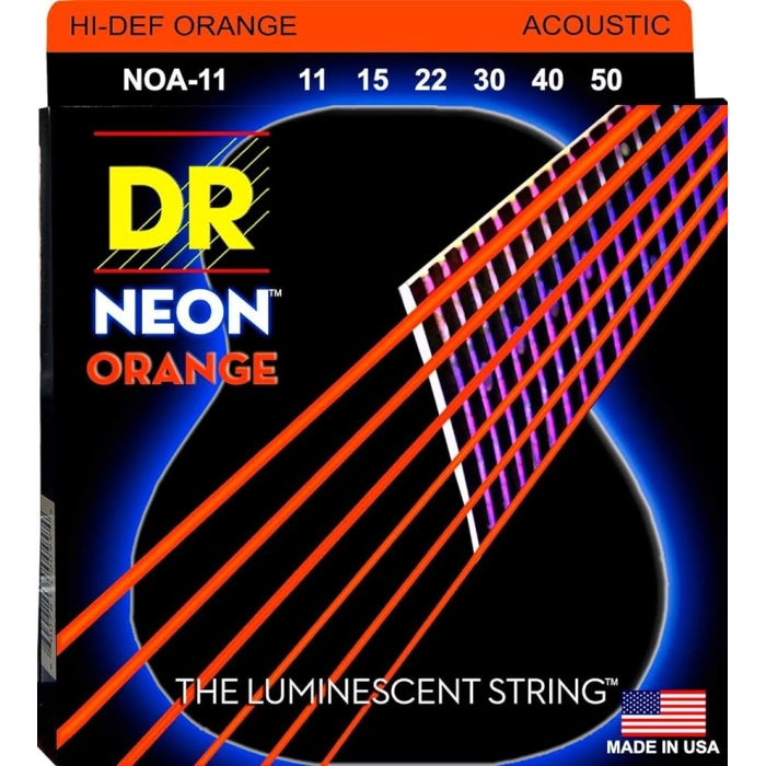 Stygos akustinei gitarai DR Neon Orange 11-50 NOA-11