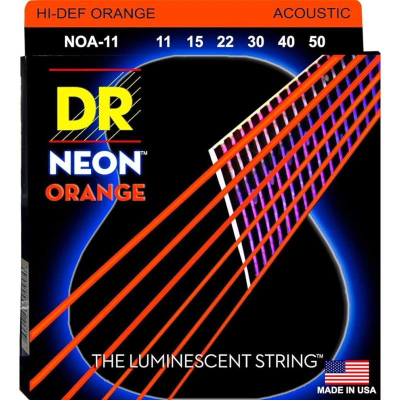 Stygos akustinei gitarai DR Neon Orange 11-50 NOA-11