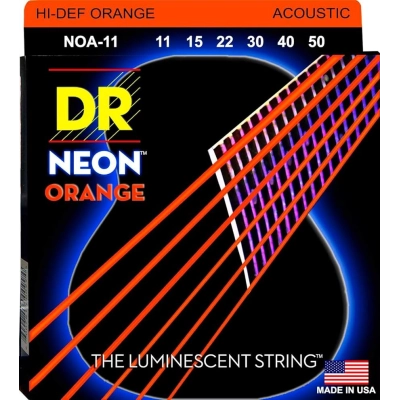 Stygos akustinei gitarai DR Neon Orange 11-50 NOA-11