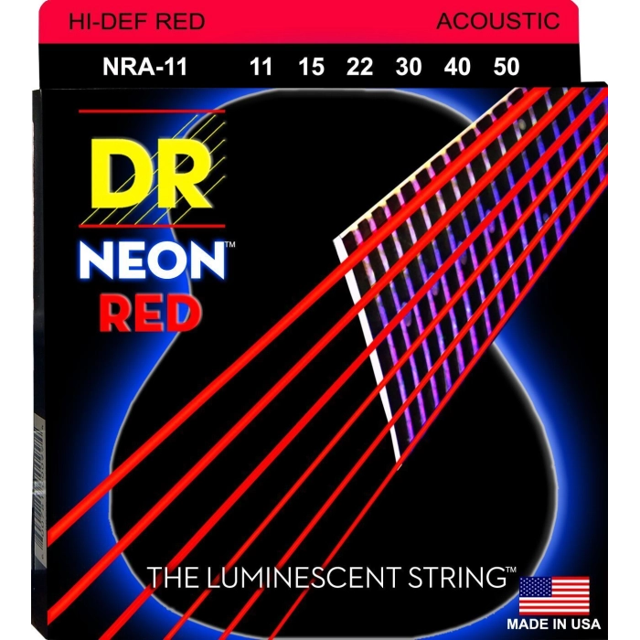 Stygos akustinei gitarai DR Neon Red 11-50 NRA-11