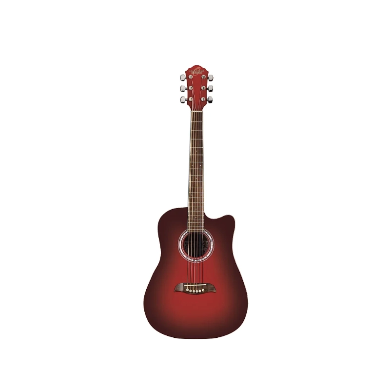 Akustinė gitara Oscar Schmidt OD45CRDBPAK-W-U Red Burst (su dėklu, mediatoriais)