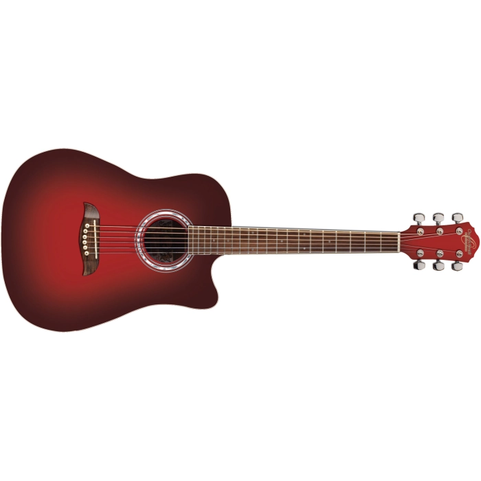 Akustinė gitara Oscar Schmidt OD45CRDBPAK-W-U Red Burst (su dėklu, mediatoriais)