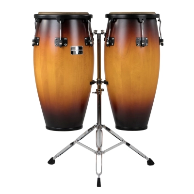 Kongai su stovu Gon Bops FS Congas Set - Sunburst with stand FS1112SETSB