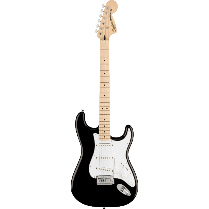 Squier Affinity Series™ Stratocaster® Mustang™ Micro Pack, Laurel Fingerboard, Black, Gig Bag, HD9