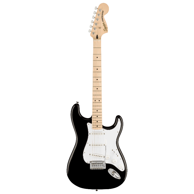 Squier Affinity Series™ Stratocaster® Mustang™ Micro Pack, Laurel Fingerboard, Black, Gig Bag, HD9