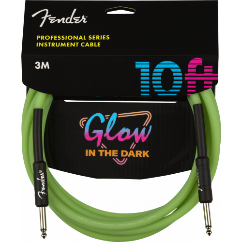 Instrumentinis laidas Fender Professional Glow in the Dark Cable, Green 10