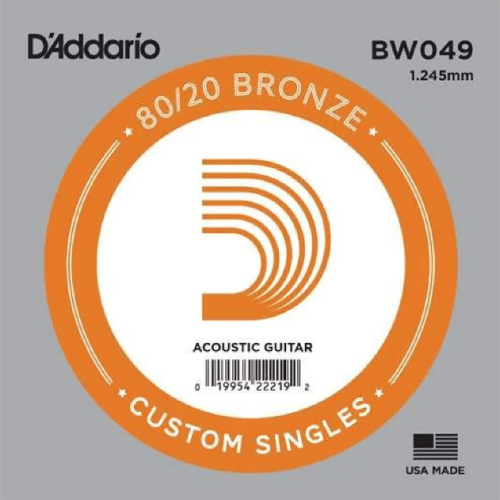 Acoustic guitar string D'Addario  80/20 Bronze .049 BW049