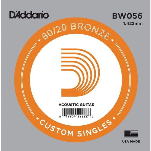 Acoustic guitar string D'Addario Single 80/20 Bronze .056 BW056