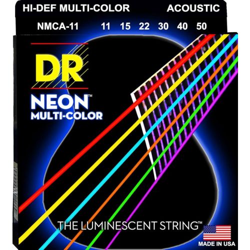 Stygos akustinei gitarai DR Neon Multi-Color 11-50 NMCA-11
