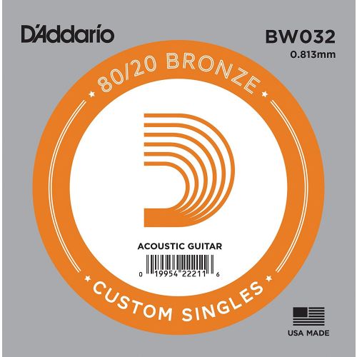 Acoustic guitar string D'Addario Single 80/20 Bronze .032 BW032