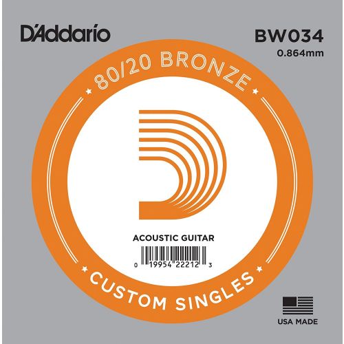 D'Addario Single 80/20 Bronze .034 BW034
