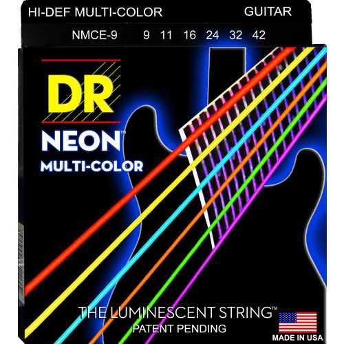 Stygos elektrinei gitarai DR Neon Multi-Color 9-42 NMCE-9