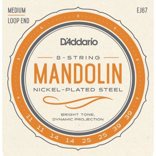 Mandolin strings D'Addario Nickel-Plated Steel .011-.039 EJ67