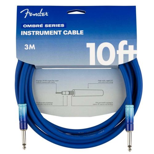 Laidas Fender Ombré Instrument Cable, Straight/Straight, 10', Belair Blue