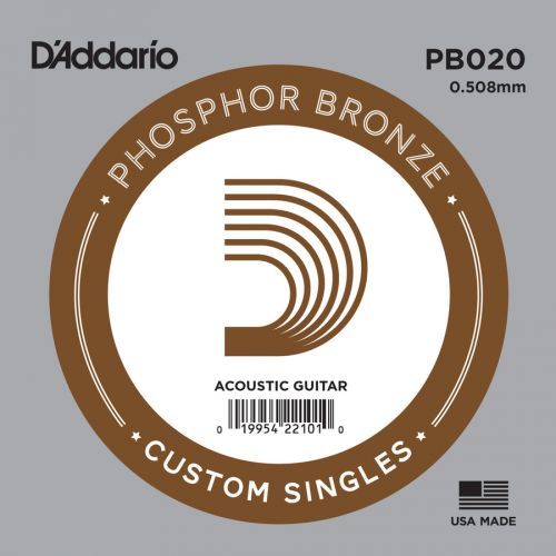 Acoustic guitar string D'Addario Single Phosphor Bronze .020 PB020