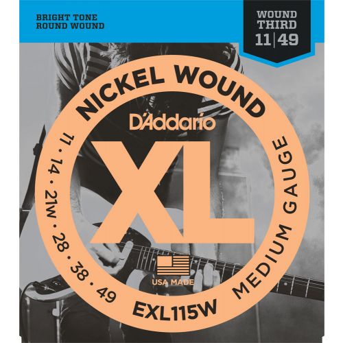 Electric guitar strings D'Addario Nickel Wound .011-.049 EXL115W