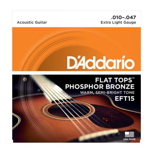 D'Addario Flat Tops Phosphor Bronze .010-.047 EFT15