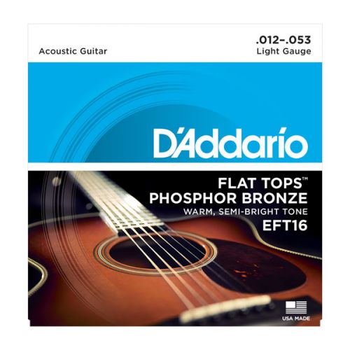 Acoustic guitar strings D'Addario Flat Tops Phosphor Bronze .012-.053 EFT16