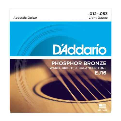 Acoustic guitar strings D'Addario Phosphor Bronze .012-.053 EJ16