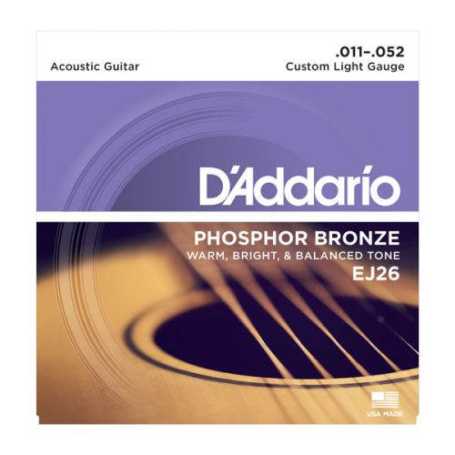 Acoustic guitar strings D'Addario Phosphor Bronze .011-.052 EJ26