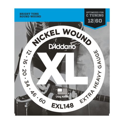 Electric guitar strings D'Addario Nickel Wound .012-.060 EXL148