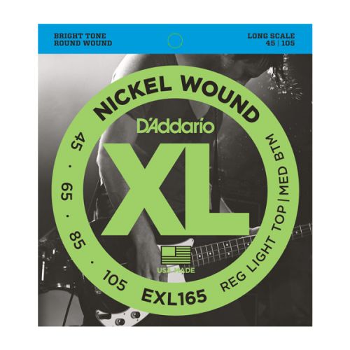 Bass guitar strings D'Addario Nickel Wound .045-.105 EXL165
