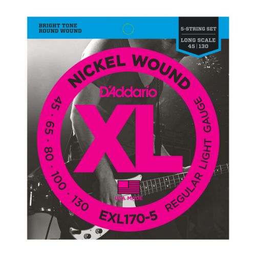 D'Addario Nickel Wound .045-.130 EXL170-5