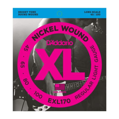 Bass guitar strings D'Addario Nickel Wound .045-.100 EXL170