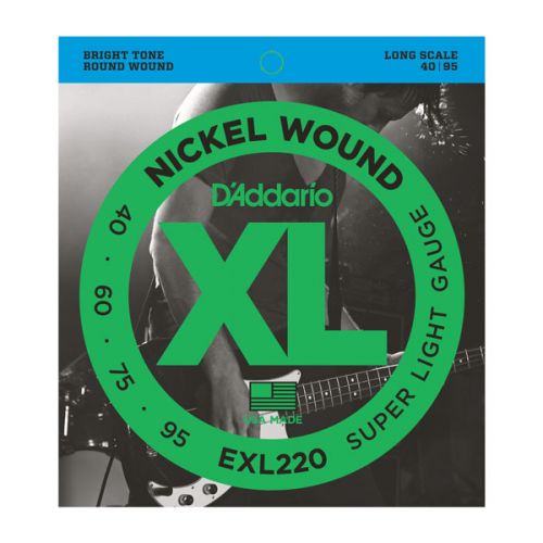 Bass guitar strings D'Addario Nickel Wound .040-.095 EXL220
