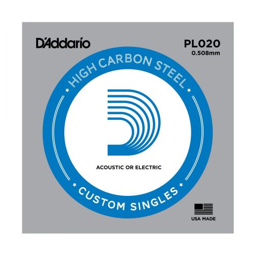 D'Addario Single Plain Steel .020 PL020