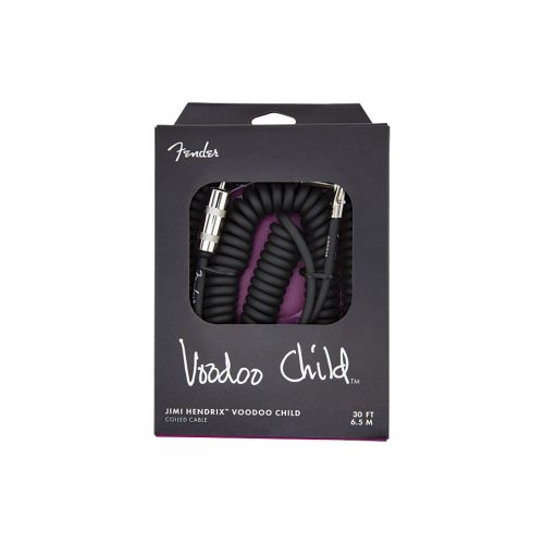 Instrument cable Fender Hendrix™ Voodoo Child™ Coil Instrument Cable, Straight/Angle, 30', Black