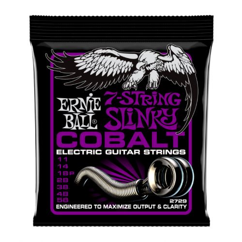 7-string electric guitar strings Ernie Ball Slinky Cobalt .011-.058 2729