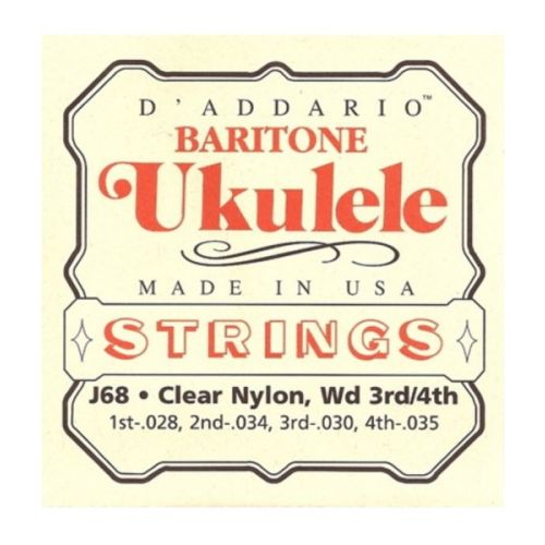 Baritone ukulele strings D'Addario .028-.035 J68 