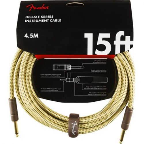 Instrument cable Fender Deluxe Series Instrument Cable, Straight/Straight, 15', Tweed