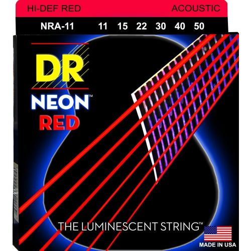Stygos akustinei gitarai DR Neon Red 11-50 NRA-11