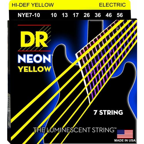 Stygos elektrinei gitarai DR Neon Yellow 10-56 NYE7-10